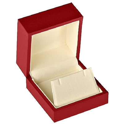 Matte Paper Covered Pendant or Earring Box with Cream Leatherette Interior