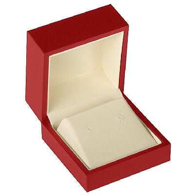 Matte Paper Covered Hoop Earring Box with Cream Leatherette Interior