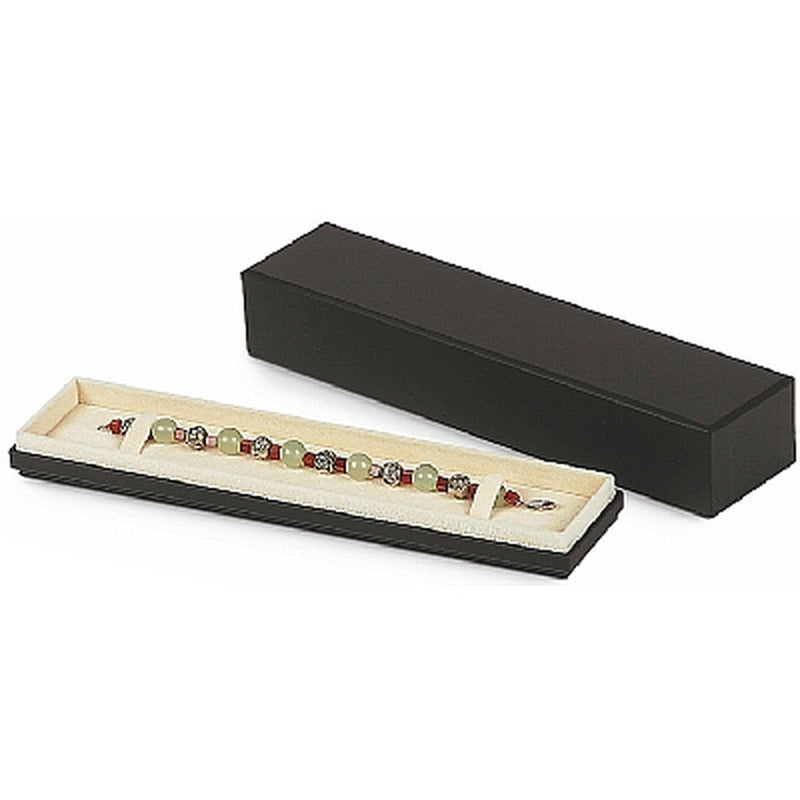 Paper Covered Cardboard Bracelet Box with Suede Insert