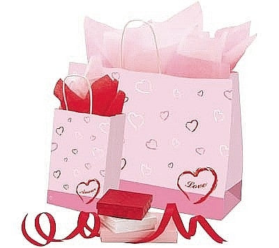Scattered Hearts Printed Paper Bag