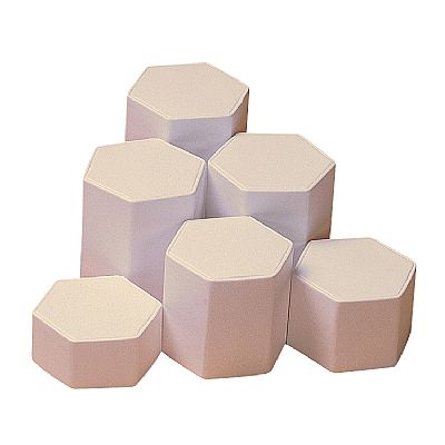 Leatherette Hexa. Set Of 6 Pedestals