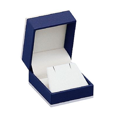 Paper Covered Single Earring Box with Fine Contrasting Rim