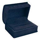 Suede Double Ring Box with Matching Interior with Ribboned Packer
