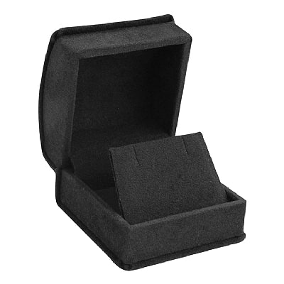 Suede Single Earring Box with Matching Interior with Ribboned Packer