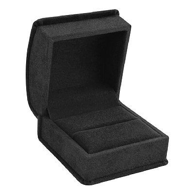 Suede Single Ring Box with Matching Interior with Ribboned Packer