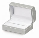 Paper Covered Double Ring Box with Gold Accent and White Interior
