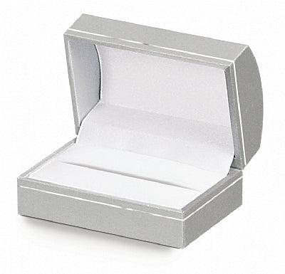 Paper Covered Double Ring Box with Gold Accent and White Interior
