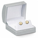 Paper Covered Single Earring Box with Gold Accent and White Interior