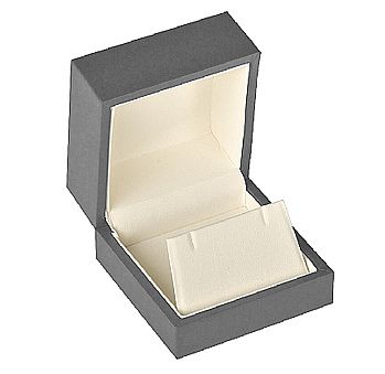 Matte Paper Covered Pendant or Earring Box with Cream Leatherette Interior