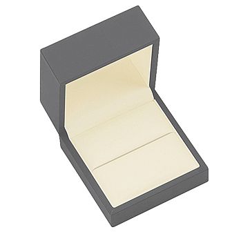 Matte Paper Covered Single Ring Box with Cream Leatherette Interior