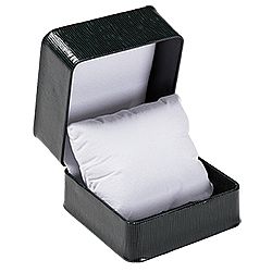 Embossed Leatherette Pillow Box with White Velvet Interior
