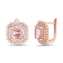 Xrose Asscher Cut Morganite Earring