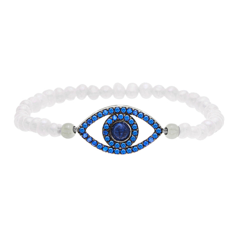 Tt Evil Eye CZ Pearl Bracelet