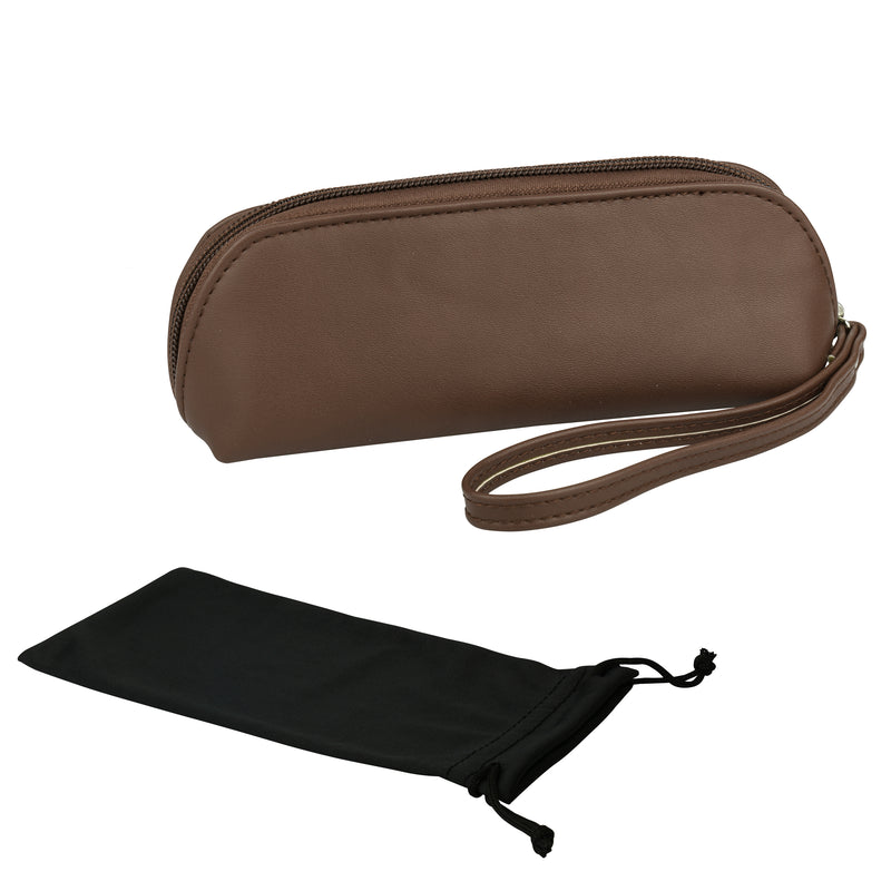 Luxury Zipped Leatherette Case with Additional Pouch