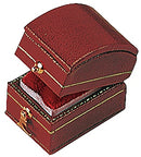 Leatherette Paper Covered Treasure Shaped Single Ring Box