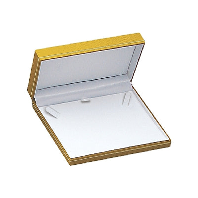 Textured Leatherette Pearl Box with Gold Accent