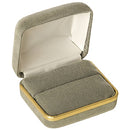 Velvet Double Ring Box with Gold Rims and Matching Insert
