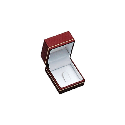 Textured Leatherette Clip Ring Box with Gold Accent