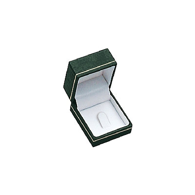 Textured Leatherette Clip Ring Box with Gold Accent