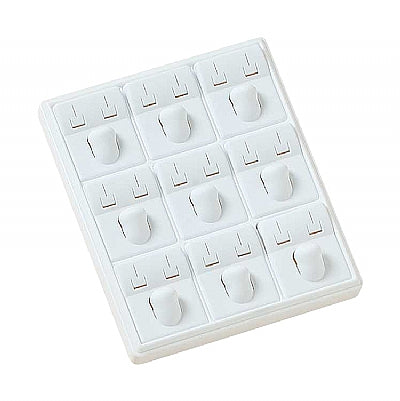 Stackable Plastic Tray with 9 Omega Earring and Ring Inserts