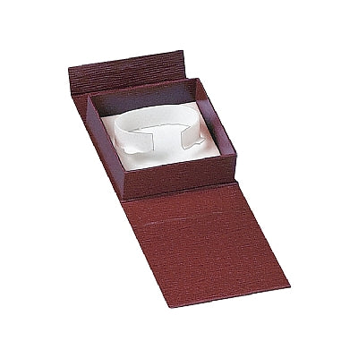 Textured Leatherette Bangle Box with Magnetic Closure and White Insert