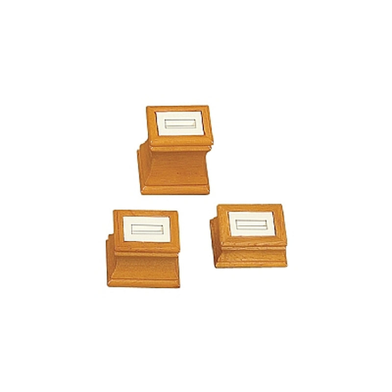 Set of 3 Leatherette and Wooden Ring Displays with Slots