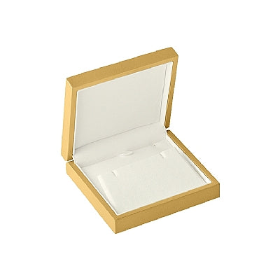 Genuine Wood Pendant or Earring Box with White Leatherette Interior