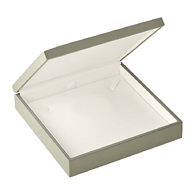 Genuine Wood Pearl Box with White Leatherette Interior