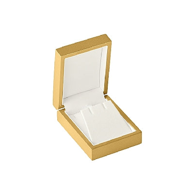 Genuine Wood Pendant or Earring Box with White Leatherette Interior