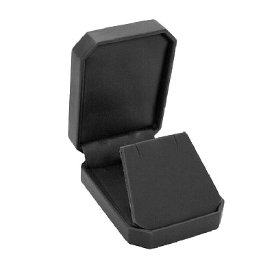Leather Feel Pendant or Earring Box With A Seam Detail On The Lid