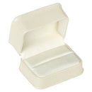 Embossed Leatherette Double Ring Box with White Velvet Interior