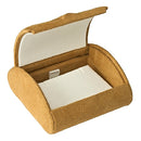 Suede Domed Earring or Pendant Box with White Suede Interior