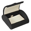 Suede Domed Earring or Pendant Box with White Suede Interior