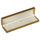 Paper Covered Bracelet Box with Gold Accent and White Interior