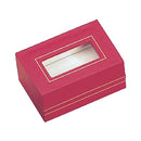 Paper Covered Double Ring Box with Window and Matching Interior