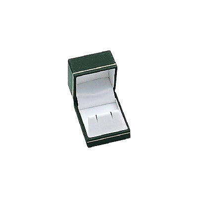 Textured Leatherette Single Earring Box with Gold Accent