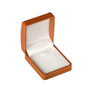 Leatherette Pendant Box with Gold Accent and White Interior