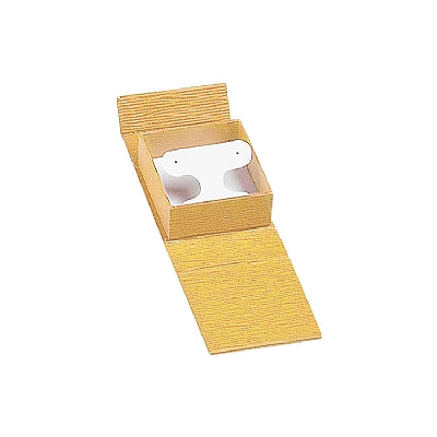 Textured Leatherette French Clip Earring Box with Magnetic Closure and White Insert