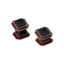 Set of 2 Leatherette and Wooden Ring Displays