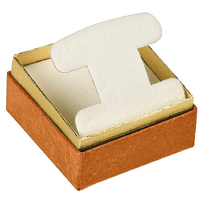 Two-tone Paper French Clip Earring Box with Gold Accent