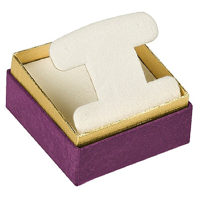 Two-tone Paper French Clip Earring Box with Gold Accent