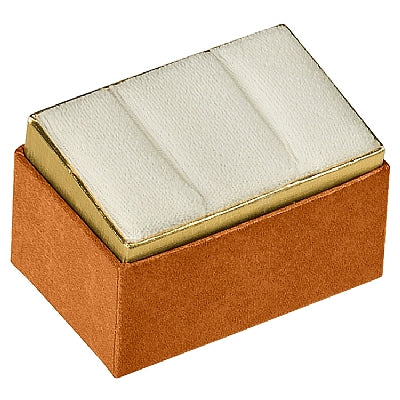 Two-tone Paper Double Ring Box with Gold Accent