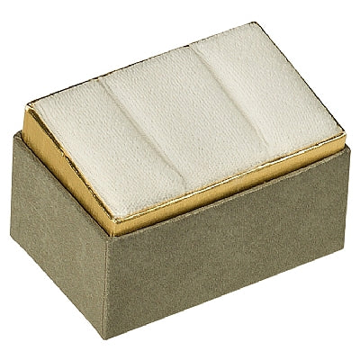 Two-tone Paper Double Ring Box with Gold Accent