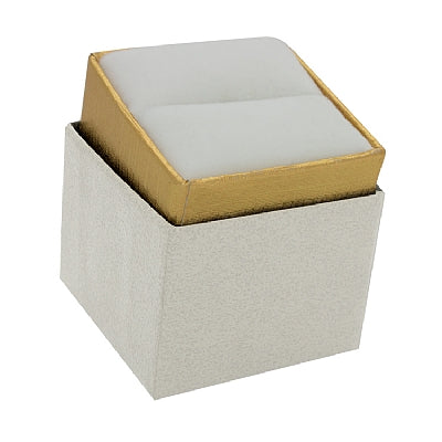 Two-tone Paper Single Ring Box with Gold Accent