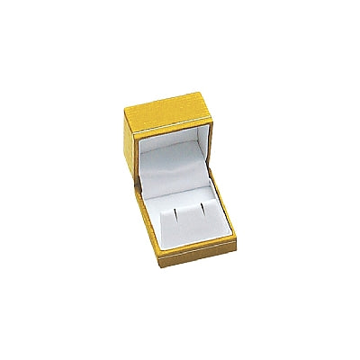 Textured Leatherette Single Earring Box with Gold Accent