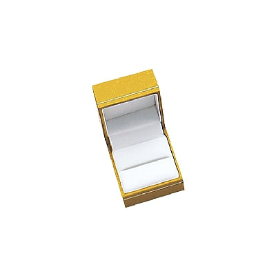 Textured Leatherette Single Ring Box with Gold Accent