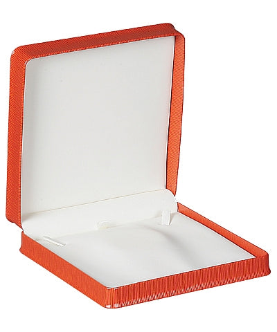 Embossed Leatherette Large Set Box with Cream Leatherette Interior