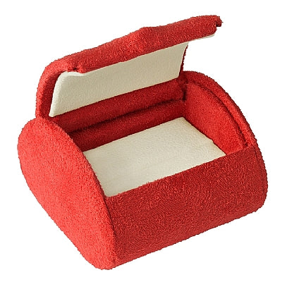 Suede Domed Single Ring Box with White Suede Interior