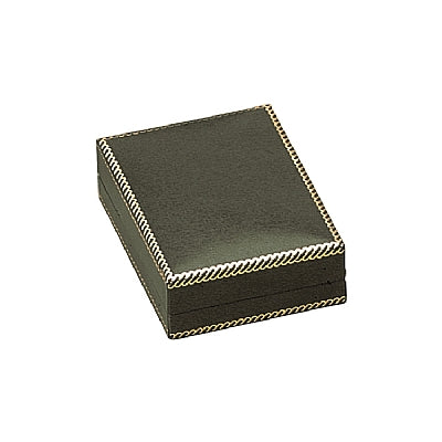 Leatherette Pendant Box with Matching Insert and White Window
