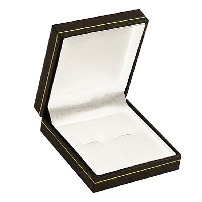 Paper Covered Cufflink Box with Gold Accent